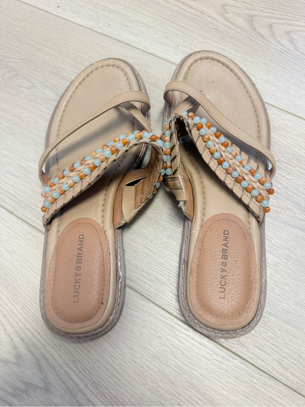 Lucky Brand Kekay Sandstorm Santa Fe toe ring sandals size 8.5 - Picture 4 of 7